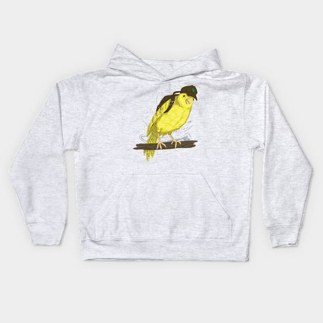 backpacker canary Kids Hoodie by felipeoferreira